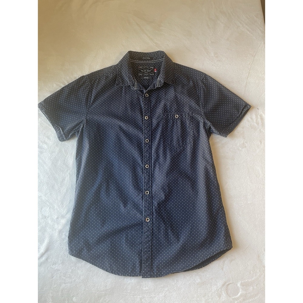 Cactus New York 100% Cotton Polka Dot Slim Fit Tailored Button Dress Shirt Men S